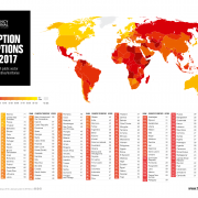 מפת מדד השחיתות העולמי עדכנית לשנת 2017